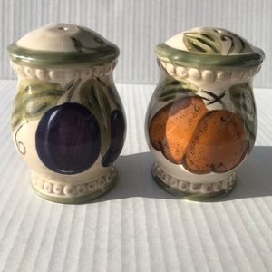“Francesca” Hand Painted Salt & Pepper Shakers By Tabletops Unlimited